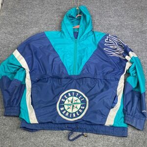 Vintage Nutmeg Seattle Mariners Windbreaker Jacket Mens XL Blue Teal 90s MLB